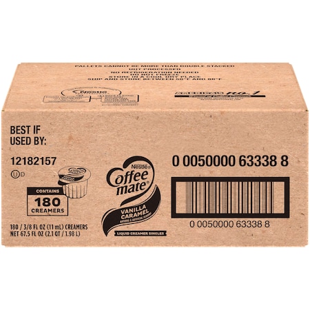 Coffee Mate Vanilla Caramel Single Serve Liquid Creamer .375 oz., PK180 00050000633388